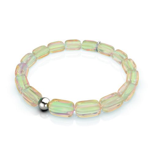 Champagne Supernova | Argent sterling .925 | Bracelet galets de verre galaxie